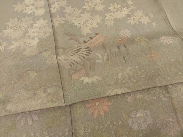 平和屋着物●訪問着　刺繍　風景文　正絹　逸品　AABI5351ck