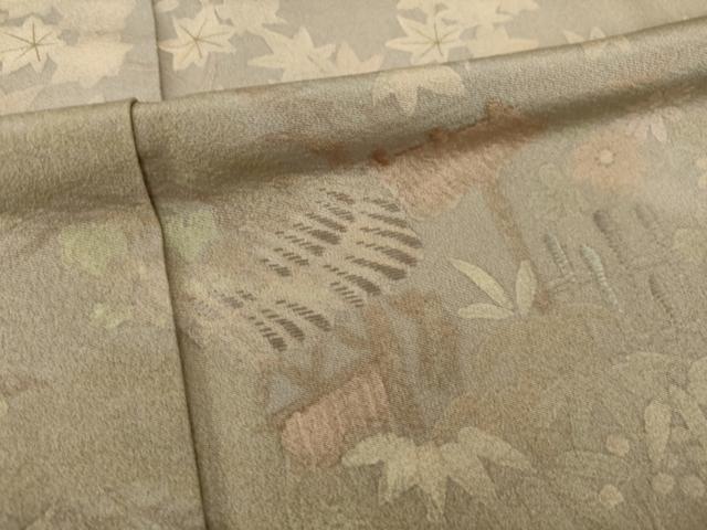平和屋着物●訪問着　刺繍　風景文　正絹　逸品　AABI5351ck