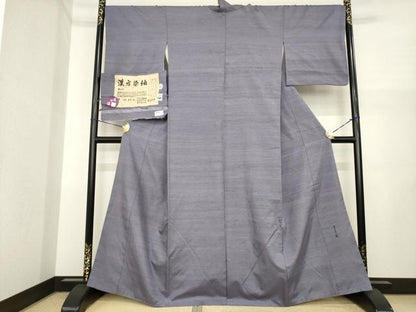 平和屋着物●菅原工房　菅原結作　漢方染紬　色無地　葡萄鼠色　正絹　逸品　AABI5355ck