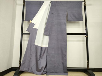 平和屋着物●菅原工房　菅原結作　漢方染紬　色無地　葡萄鼠色　正絹　逸品　AABI5355ck