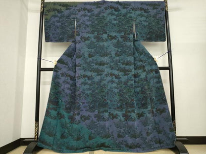平和屋着物●前田仁仙　仁仙更紗　訪問着　鴛鴦花文　正絹　逸品　AABI5356ck