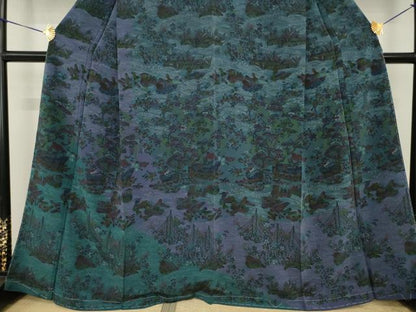 平和屋着物●前田仁仙　仁仙更紗　訪問着　鴛鴦花文　正絹　逸品　AABI5356ck