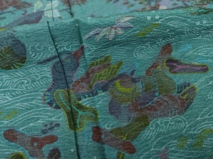 平和屋着物●前田仁仙　仁仙更紗　訪問着　鴛鴦花文　正絹　逸品　AABI5356ck
