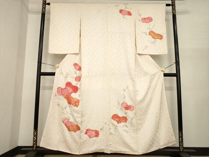 平和屋着物●訪問着　駒刺繍　桐　正絹　逸品　AABI5358ck