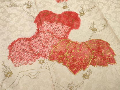 平和屋着物●訪問着　駒刺繍　桐　正絹　逸品　AABI5358ck