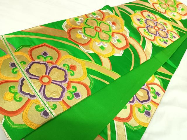 平和屋着物◎六通柄袋帯 唐織 舞花文 金糸 正絹 逸品 AABI5362yx