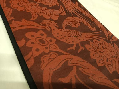 平和屋着物◎六通柄袋帯 花鳥文 正絹 逸品 AABI5369yx