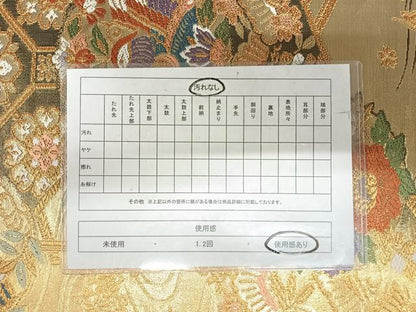 平和屋着物◎六通柄袋帯　唐織　はなやぎ　金糸　正絹　逸品　AABI5380yx