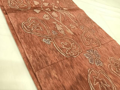 平和屋着物◎六通柄袋帯　花鳥文　正絹　逸品　AABI5389yx