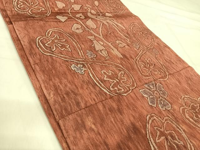 平和屋着物◎六通柄袋帯　花鳥文　正絹　逸品　AABI5389yx