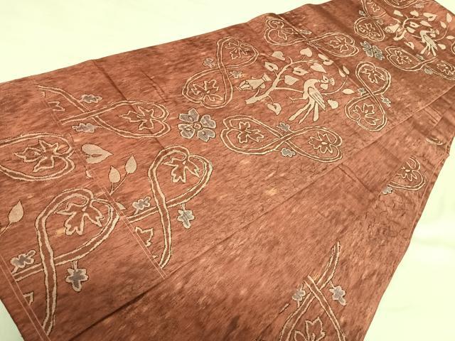 平和屋着物◎六通柄袋帯　花鳥文　正絹　逸品　AABI5389yx