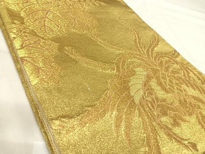 平和屋着物◎六通柄袋帯　桐竹鳳凰　金糸　正絹　逸品　AABI5390yx