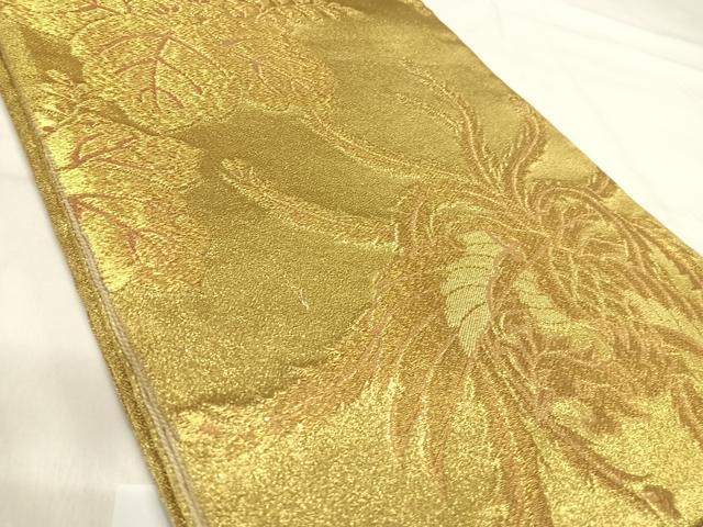 平和屋着物◎六通柄袋帯　桐竹鳳凰　金糸　正絹　逸品　AABI5390yx