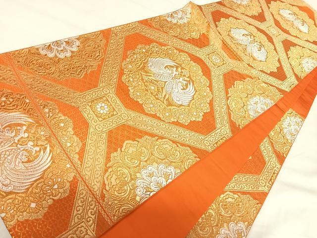 平和屋着物◎西陣　服部織物謹製　六通柄袋帯　唐織　オリエント更紗　金銀糸　正絹　逸品　AABI5402yx