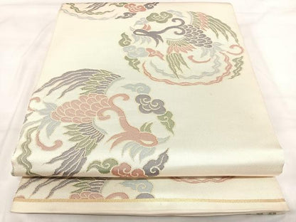 平和屋着物◎全通柄　本袋帯　鳳凰　金糸　正絹　逸品　AABI5409yx
