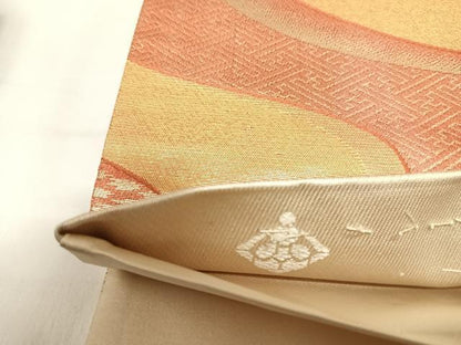 平和屋着物◎六通柄袋帯　唐織　飛鶴花松文　金銀糸　正絹　逸品　AABI5419yx