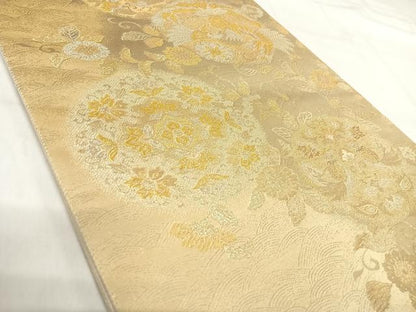 平和屋着物◎六通柄袋帯　鳳凰花文　金銀糸　正絹　逸品　AABI5432yx