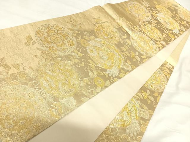 平和屋着物◎六通柄袋帯　鳳凰花文　金銀糸　正絹　逸品　AABI5432yx