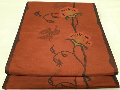 平和屋着物◎六通柄袋帯　古今絵巻　紹巴帯　正絹　逸品　AABI5438yx