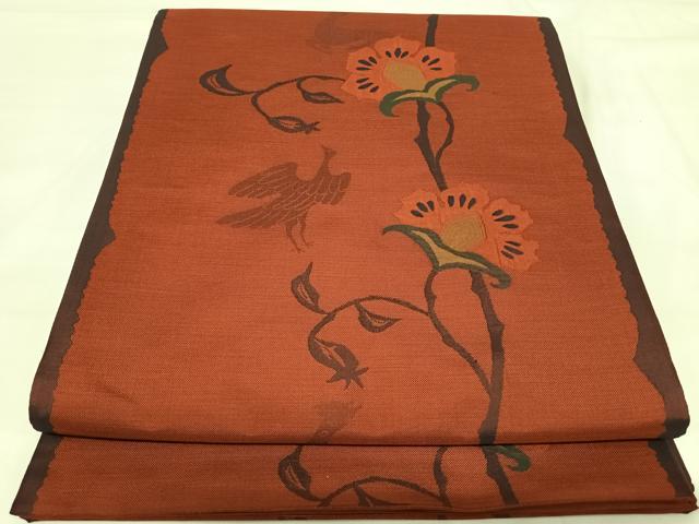 平和屋着物◎六通柄袋帯　古今絵巻　紹巴帯　正絹　逸品　AABI5438yx