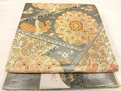 平和屋着物◎西陣　佐賀錦　六通柄袋帯　花舞季　金銀糸　正絹　逸品　AABI5443yx