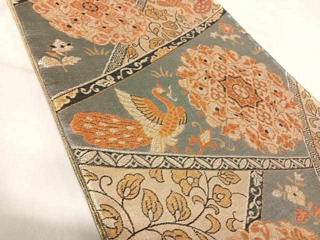 平和屋着物◎西陣　佐賀錦　六通柄袋帯　花舞季　金銀糸　正絹　逸品　AABI5443yx