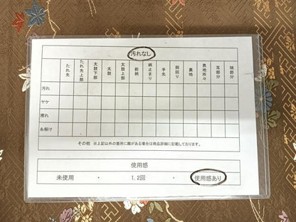 平和屋着物◎六通柄袋帯　唐織　枝花文　金糸　正絹　逸品　AABI5448yx