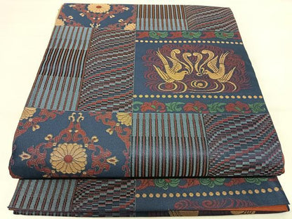 平和屋着物◎六通柄袋帯　花鳥文　正絹　逸品　AABI5453yx