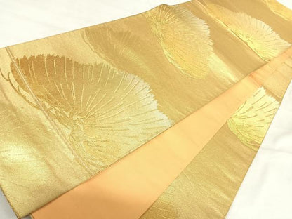 平和屋着物◎六通柄袋帯　松文　金銀糸　正絹　逸品　AABI5455yx