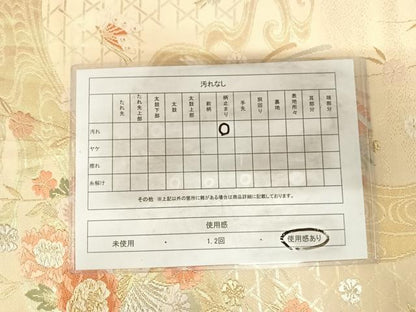 平和屋着物◎六通柄袋帯　唐織　鴛鴦花文　鳳凰　金銀糸　正絹　逸品　AABI5470yx