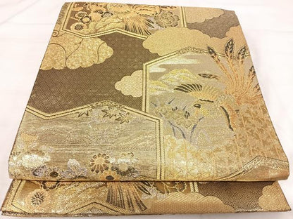 平和屋着物◎佐賀錦　六通柄袋帯　花鼓文　金銀糸　正絹　逸品　AABI5475yx