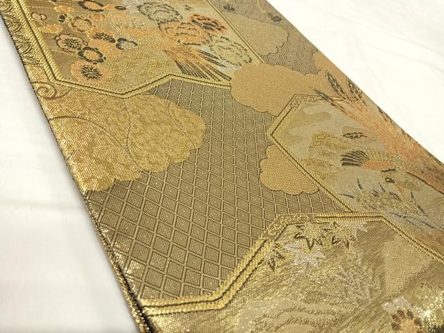 平和屋着物◎佐賀錦　六通柄袋帯　花鼓文　金銀糸　正絹　逸品　AABI5475yx