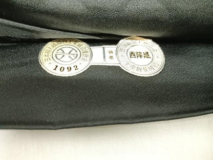 平和屋着物◎西陣　六通柄袋帯　唐織　正倉院花文　黒地　金銀糸　正絹　逸品　AABI5476yx