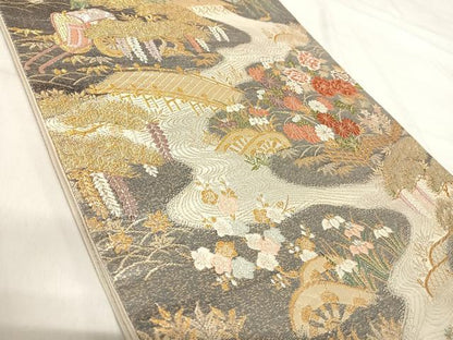 平和屋着物◎九百佐賀錦 六通柄袋帯 唐織 御所解 金銀糸 正絹 逸品 AABI5506yx