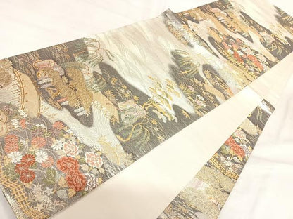 平和屋着物◎九百佐賀錦 六通柄袋帯 唐織 御所解 金銀糸 正絹 逸品 AABI5506yx