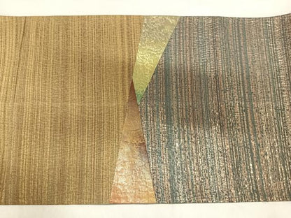 平和屋着物◎太鼓柄袋帯 切嵌 金糸 正絹 逸品 AABI5519yx