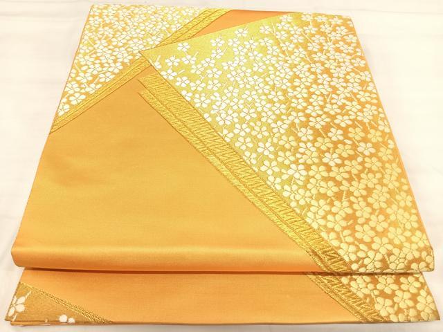 平和屋着物◎六通柄袋帯 唐織 小花文 金糸 正絹 逸品 AABI5533yx