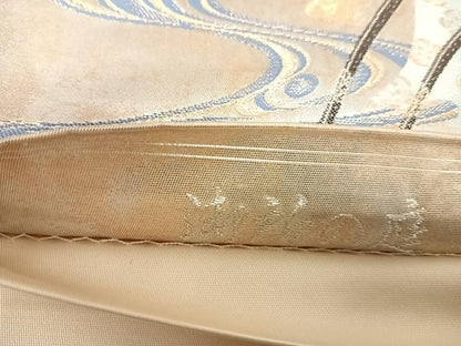 平和屋着物◎六通柄袋帯　唐織　御所の庭　銀箔錦　正絹　逸品　AABI5536yx