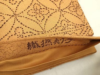 平和屋着物◎六通柄袋帯 繊撚刺子 七宝花唐草文 正絹 逸品 AABI5551yx