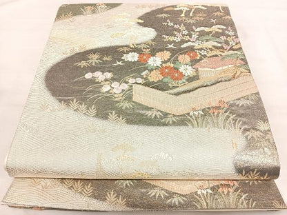 平和屋着物◎九百佐賀錦 六通柄袋帯 唐織 御所解 金銀糸 正絹 逸品 AABI5555yx