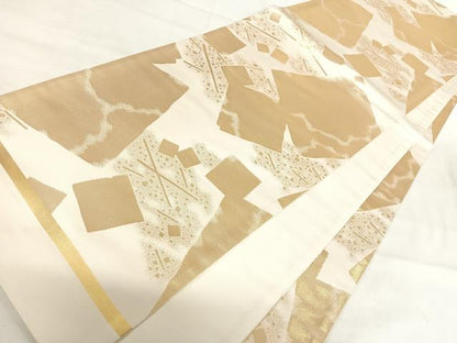 平和屋着物◎全通柄袋帯　箔散らし文様　金糸　正絹　逸品　AABI5567yx