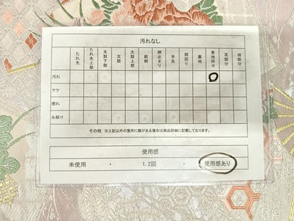 平和屋着物◎六通柄袋帯　唐織　色紙重ね扇面花文　金銀糸　正絹　逸品　AABI5575yx