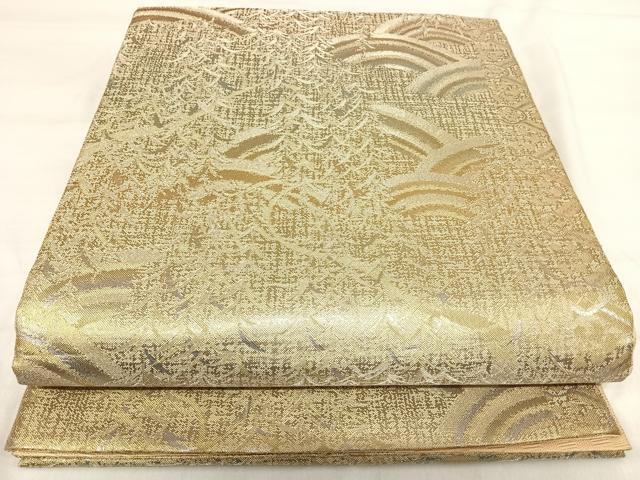 平和屋着物◎本佐賀錦　六通柄袋帯　流水文　金銀糸　正絹　逸品　AABI5595yx