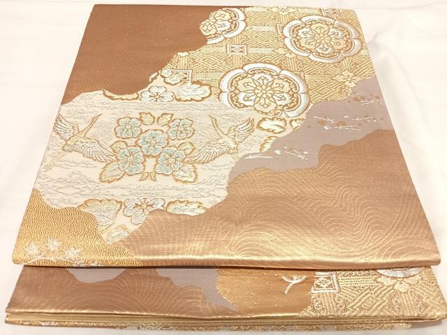 平和屋着物◎六通柄袋帯　道長有職文　金銀糸　正絹　逸品　AABI5614yx