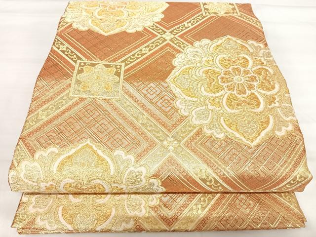 平和屋着物◎西陣 六通柄袋帯 舞花文 金糸 正絹 逸品 AABI5625yx