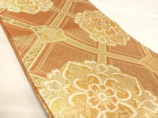平和屋着物◎西陣 六通柄袋帯 舞花文 金糸 正絹 逸品 AABI5625yx