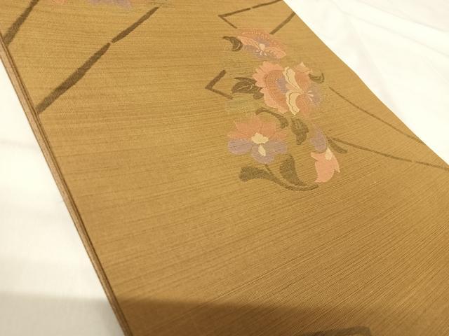平和屋着物◎西陣 六通柄袋帯 更芭梨 更紗花文 正絹 逸品 AABI5631yx