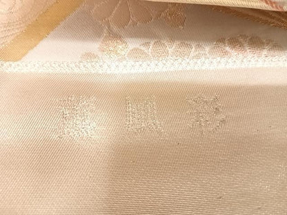 平和屋着物◎六通柄袋帯 薫風彩 扇面花蝶文 金銀糸 正絹 逸品 AABI5633yx