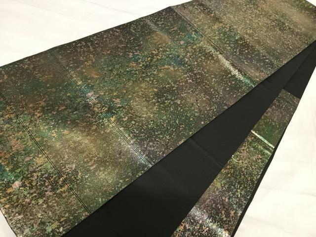 平和屋着物◎六通柄袋帯 霞文 引箔 正絹 逸品 AABI5646yx