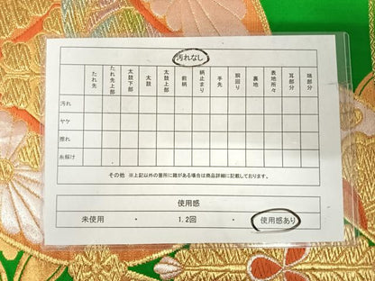 平和屋着物◎六通柄袋帯 七宝文 桐 金銀糸 正絹 逸品 AABI5647yx